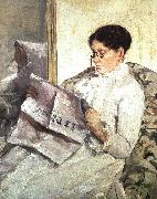 Mary Cassatt Reading Le Figaro oil painting on canvas